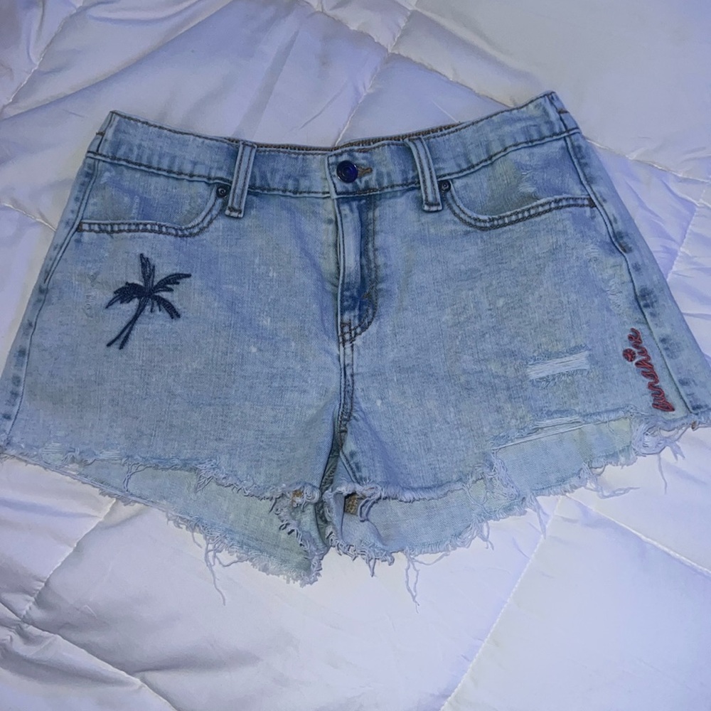 Jean shorts with some fun stitching on the front